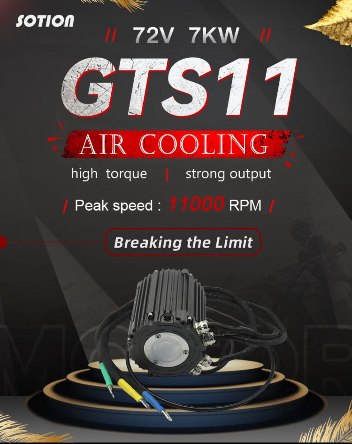 Razor Sotion GTS11 Motor w #35 Sprocket, FarDriver ND72680 Prewired Bundle & Tuning Session; >25kw
